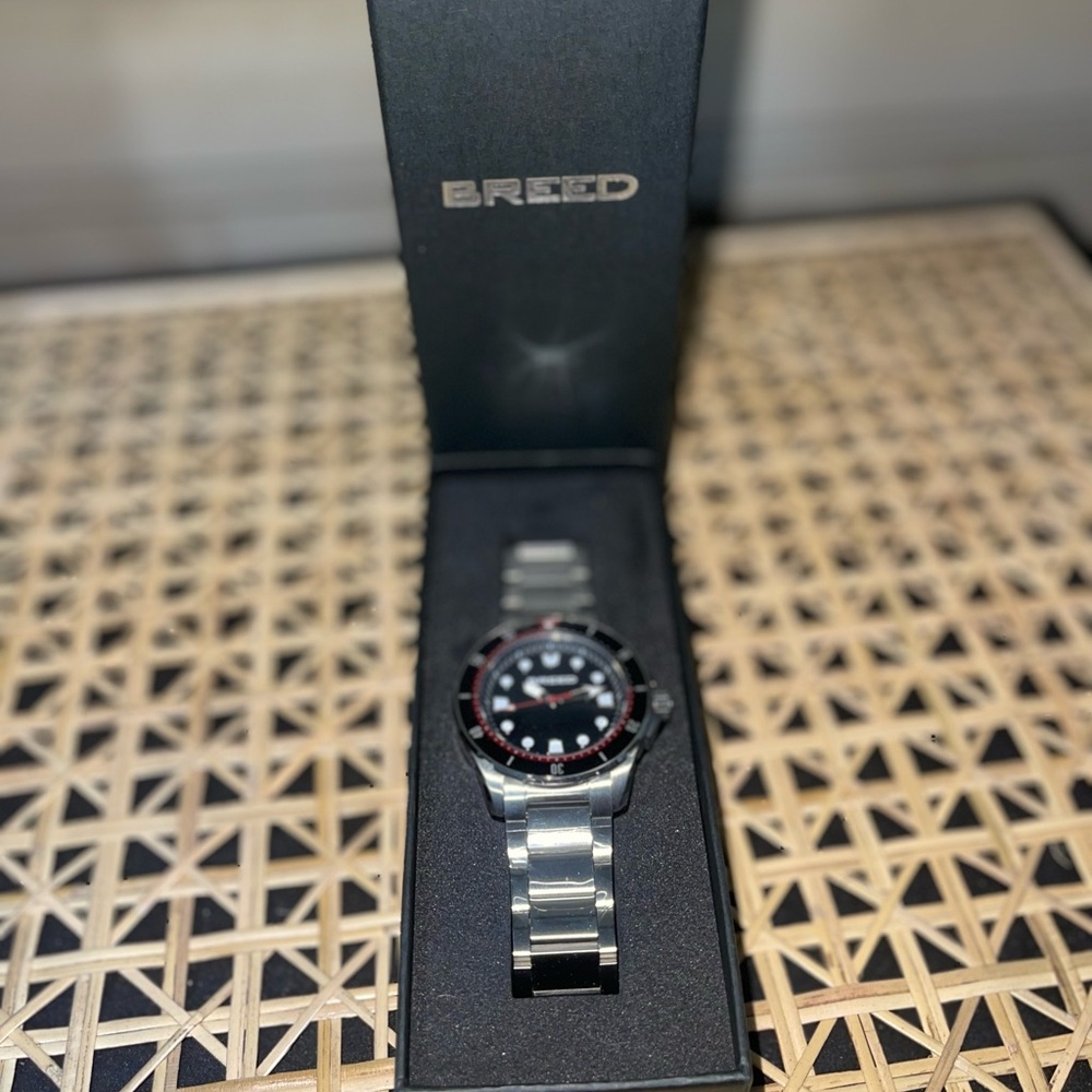 Breed Silver and Black Timepiece